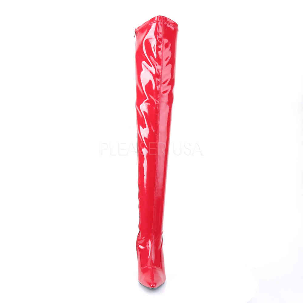 Pleaser - LUST-3000 Kniehoge laarzen - Rood